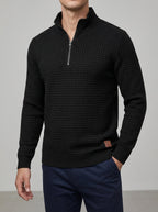 Ribbed Quarter Zip Sweater Men – Wool Pattern