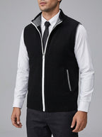 Knit Vest Men Wool Zip Pockets