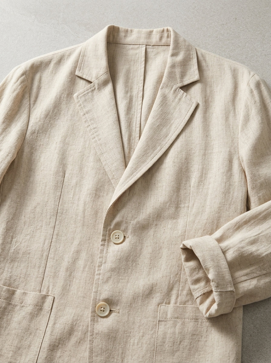 Casual Linen Jacket Men's – Beige