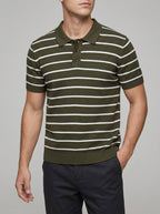Polo Shirt Cotton Short Sleeve Button Placket Men