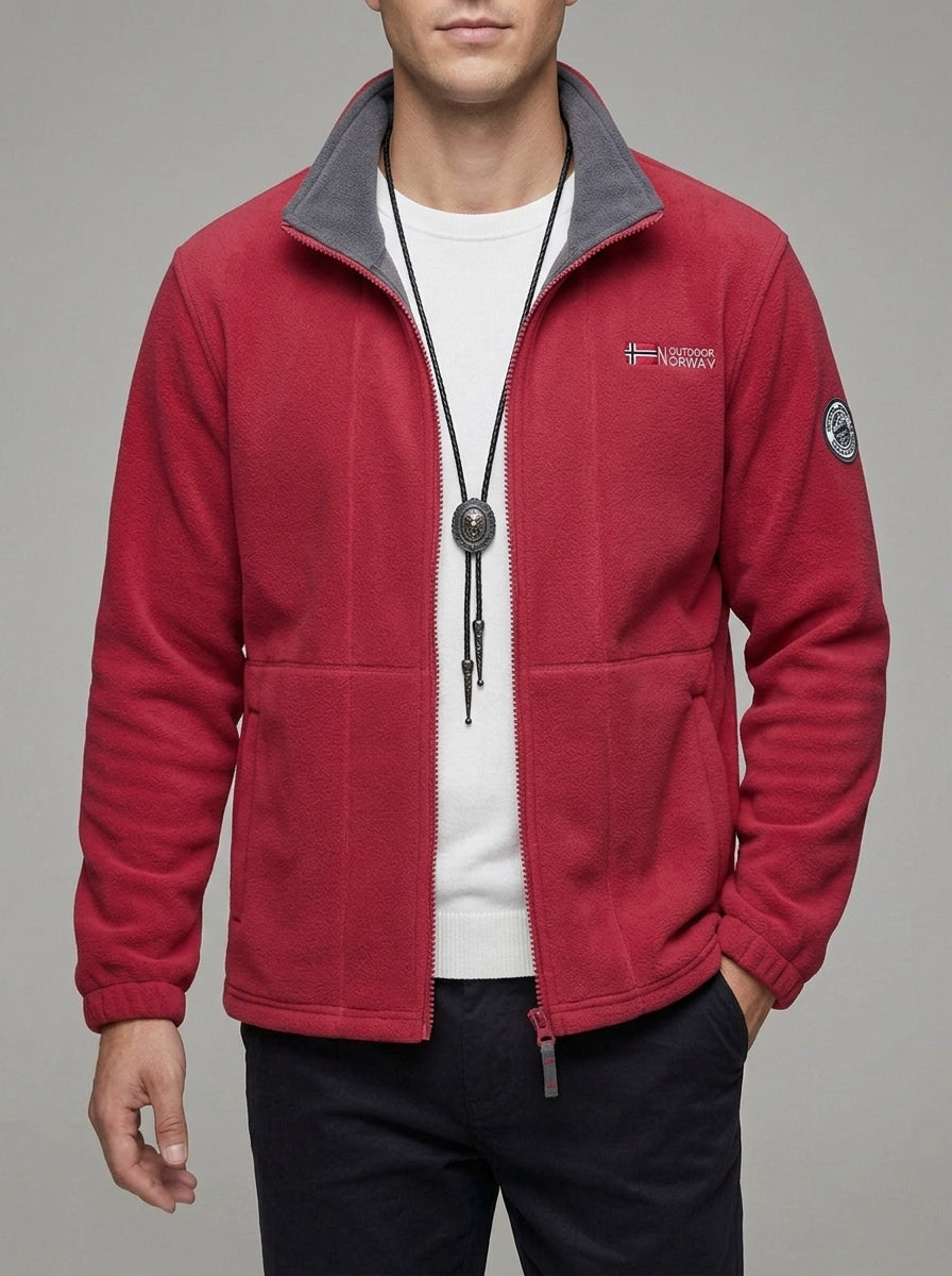 Fleece Jacket Men's Outdoor Soft Warm Protective Collar
