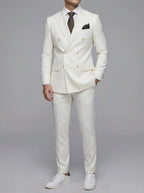 Wool Slim-Fit Double-Breasted Suit Men
