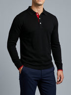 Long Sleeve Polo Shirt Men – Wool Blend