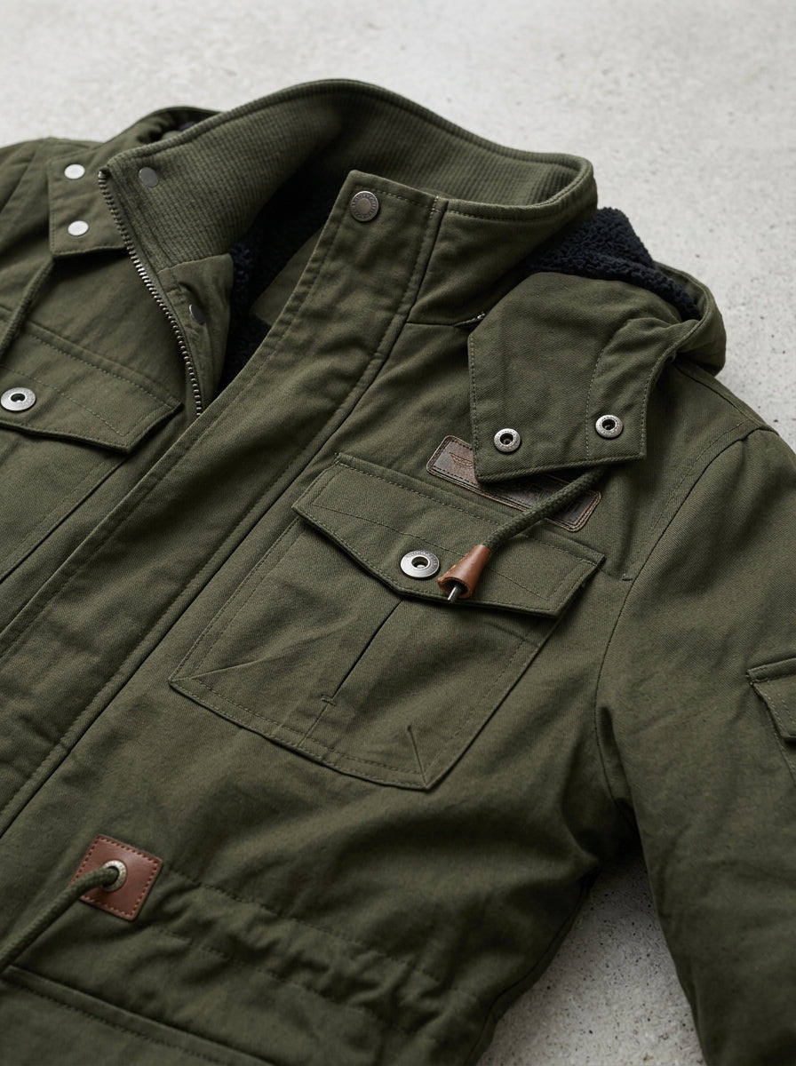 Military Cotton Jacket Men – Waterproof Fleece Lined