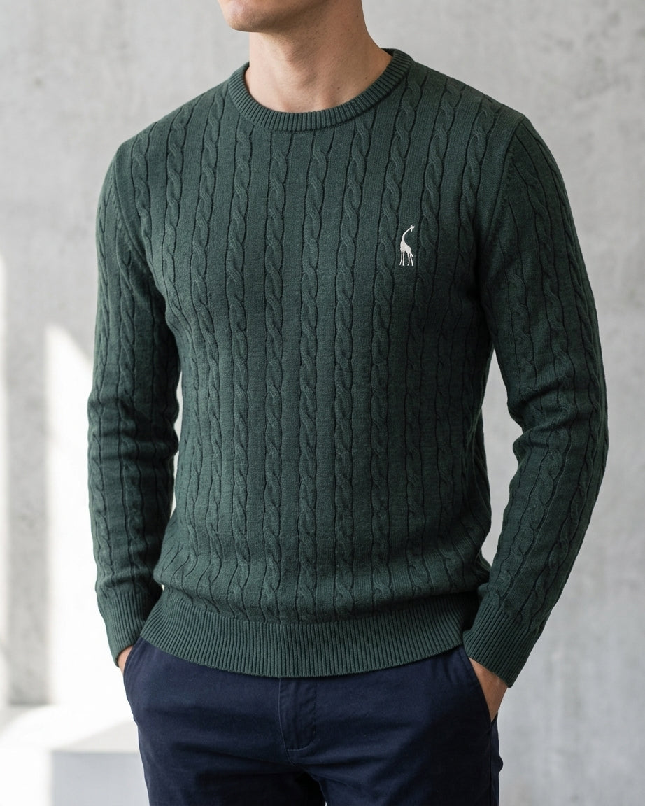 Wool Cable Knit Sweater Men