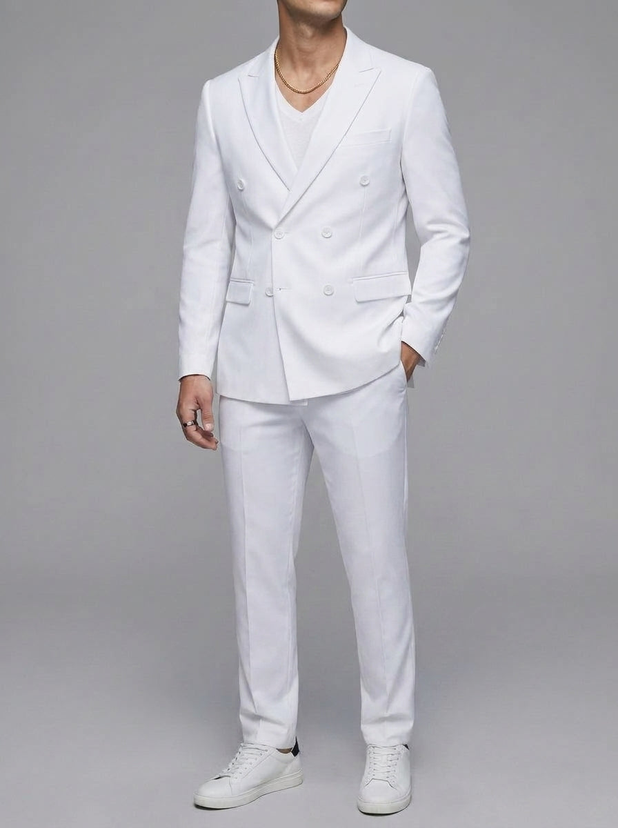Lightweight Double-Breasted Suit Set Men