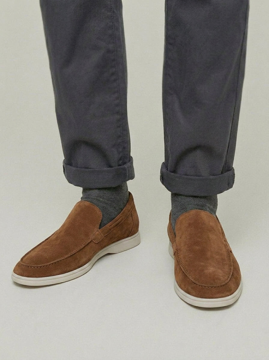 Mens Beige Loafers – Classic Suede