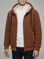Fleece Zip Hoodie Men Lined Hood