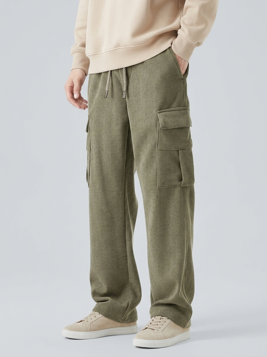 Cotton Cargo Trousers Men Stretch
