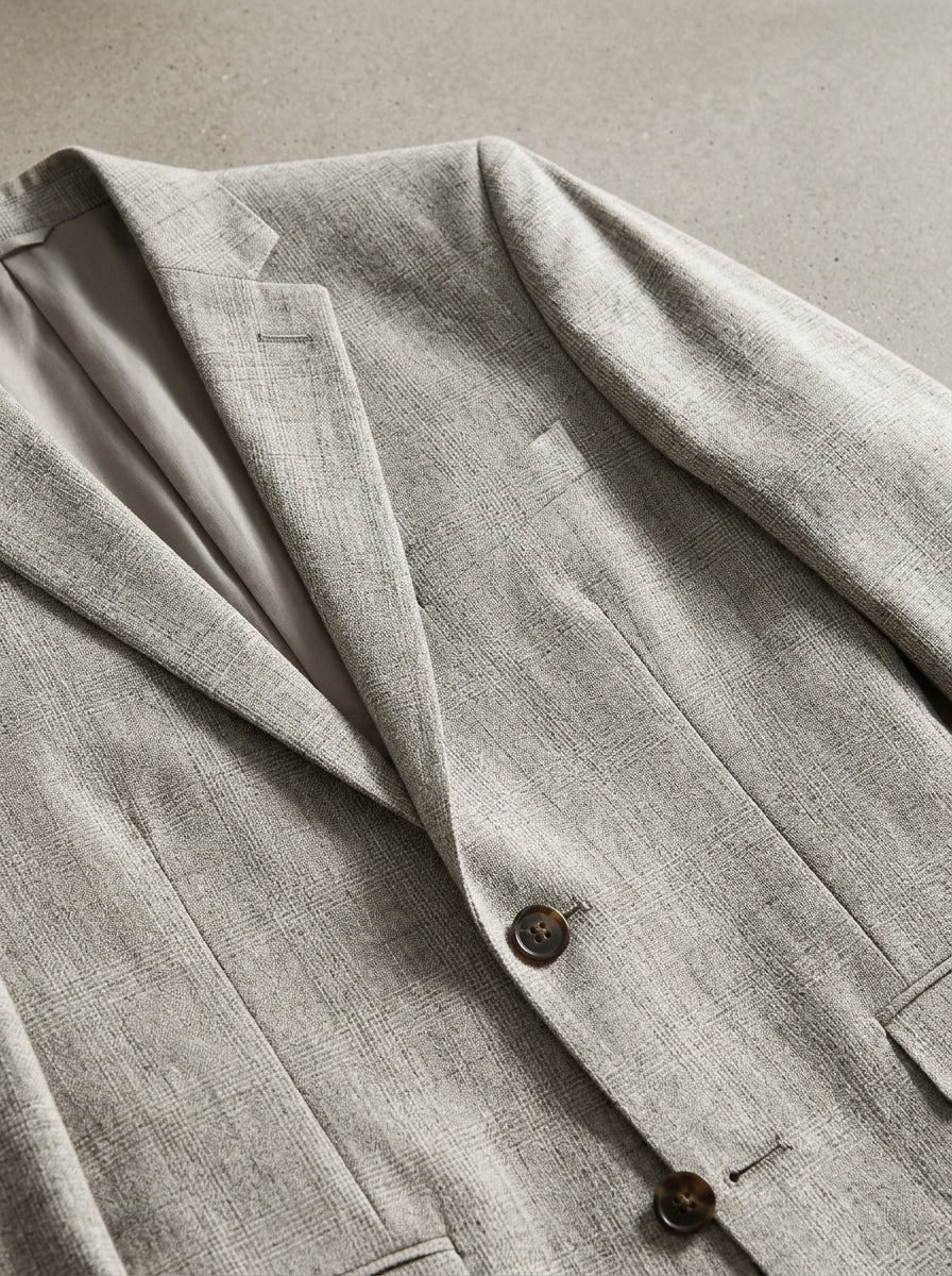 Slim-Fit Wool Suit Jacket Men Lightweight
