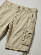 Denim Cargo Shorts Men Cotton Knee-Length