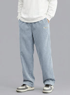 Corduroy Trousers Men Straight Leg