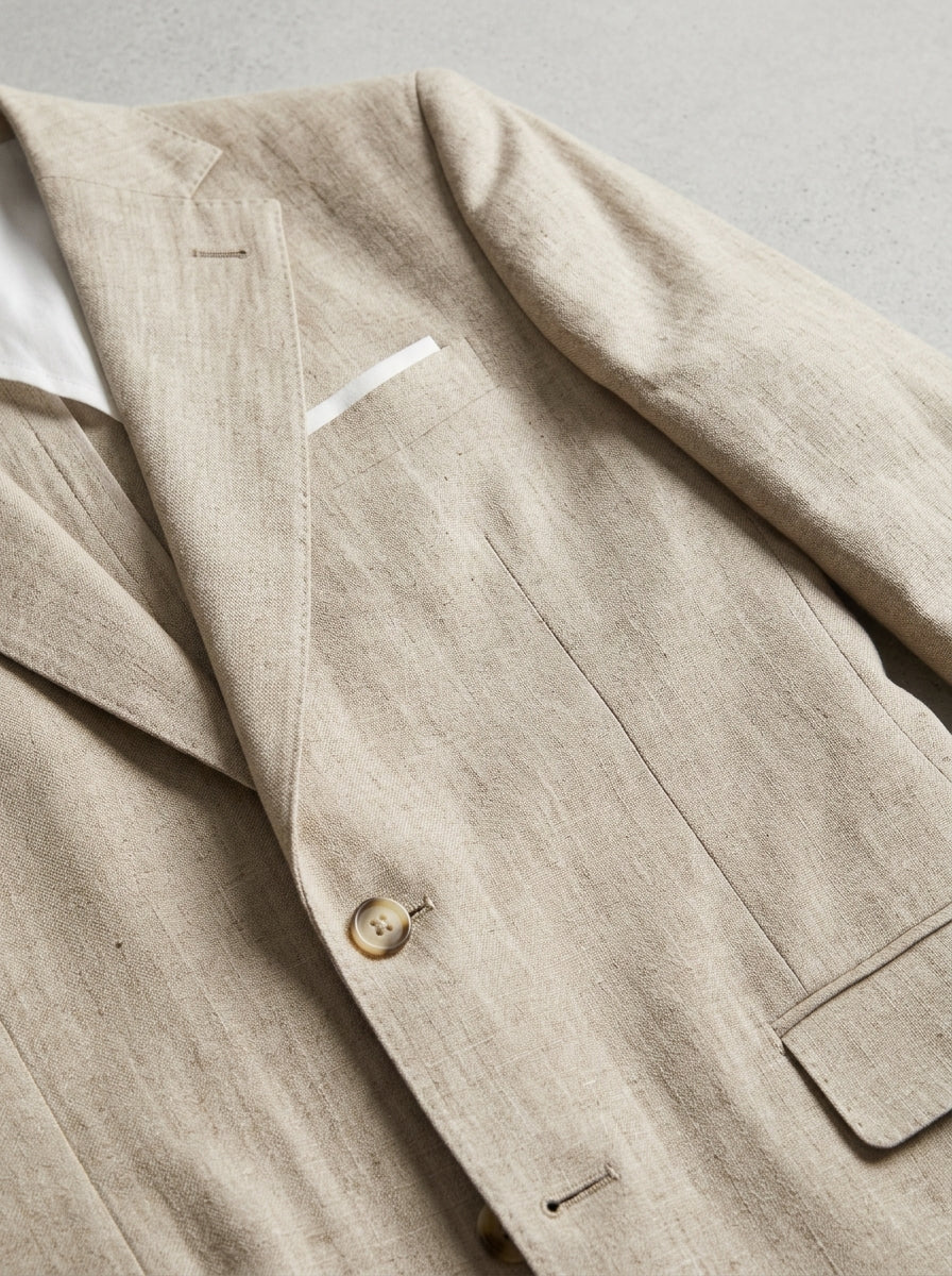 Slim-Fit Linen Summer Blazer Men