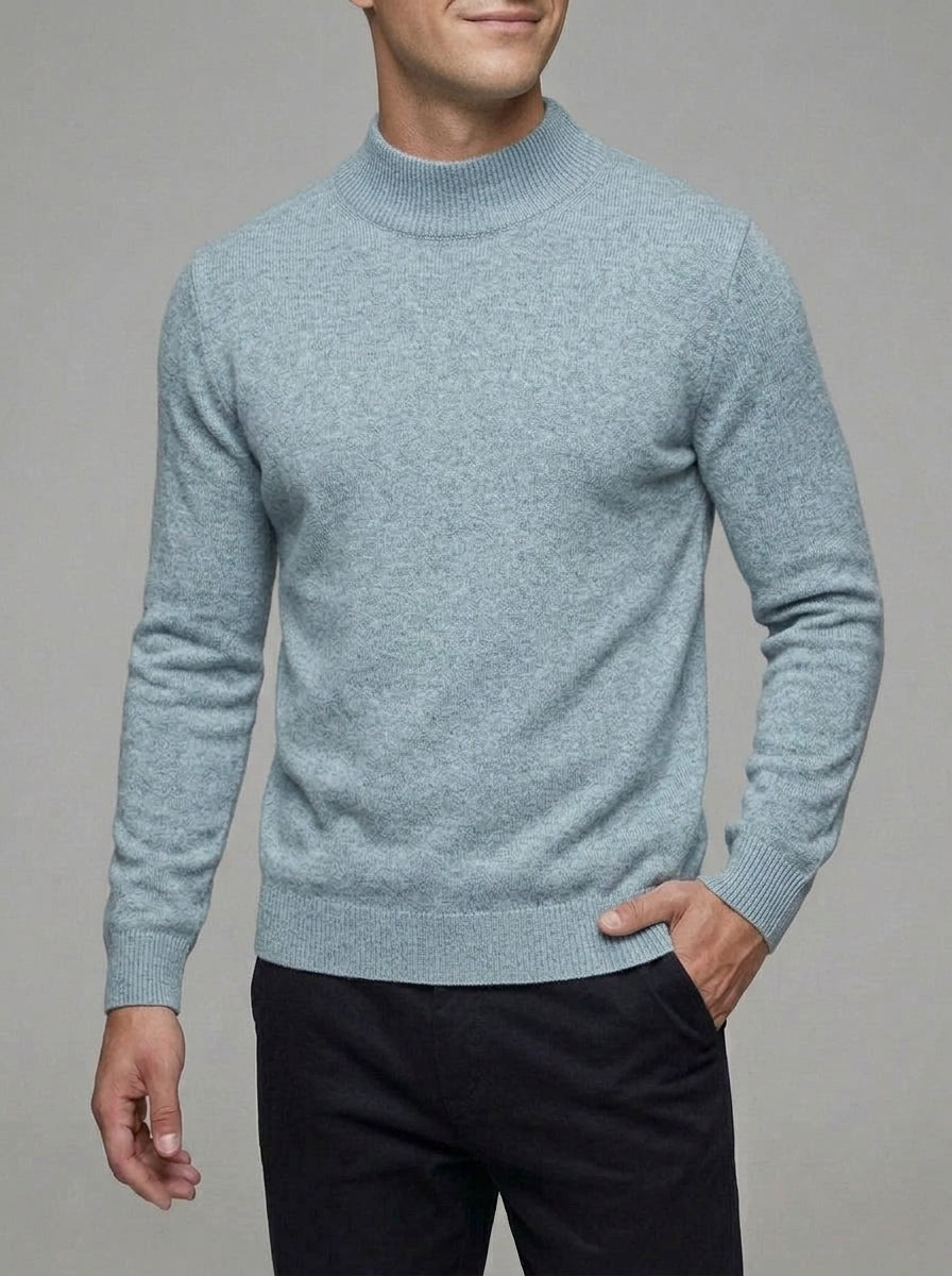 Merino Wool Polo Jumper Men Sweater