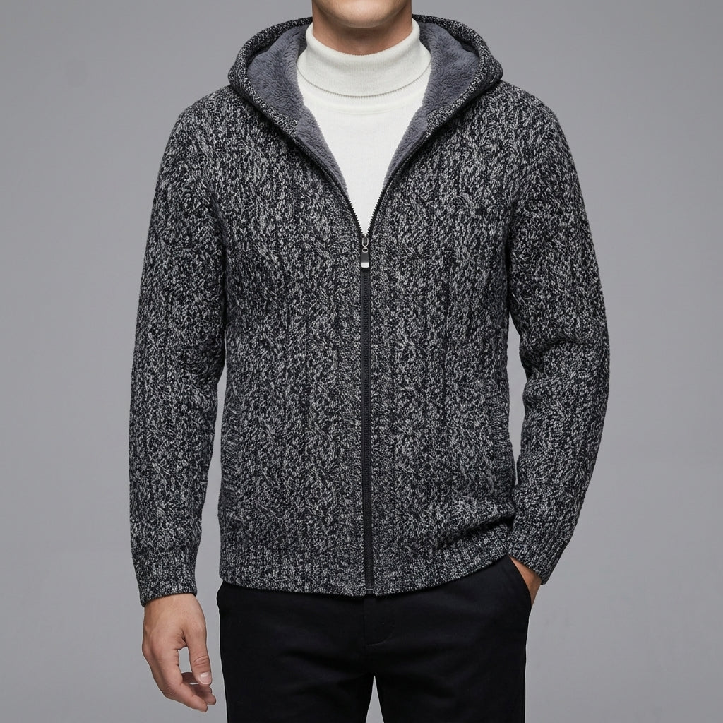 Belessia Giorgio Wool Zip Sweater  - Fleece Lined