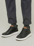 Men's Smart Casual Leather Sneakers Mid-cut