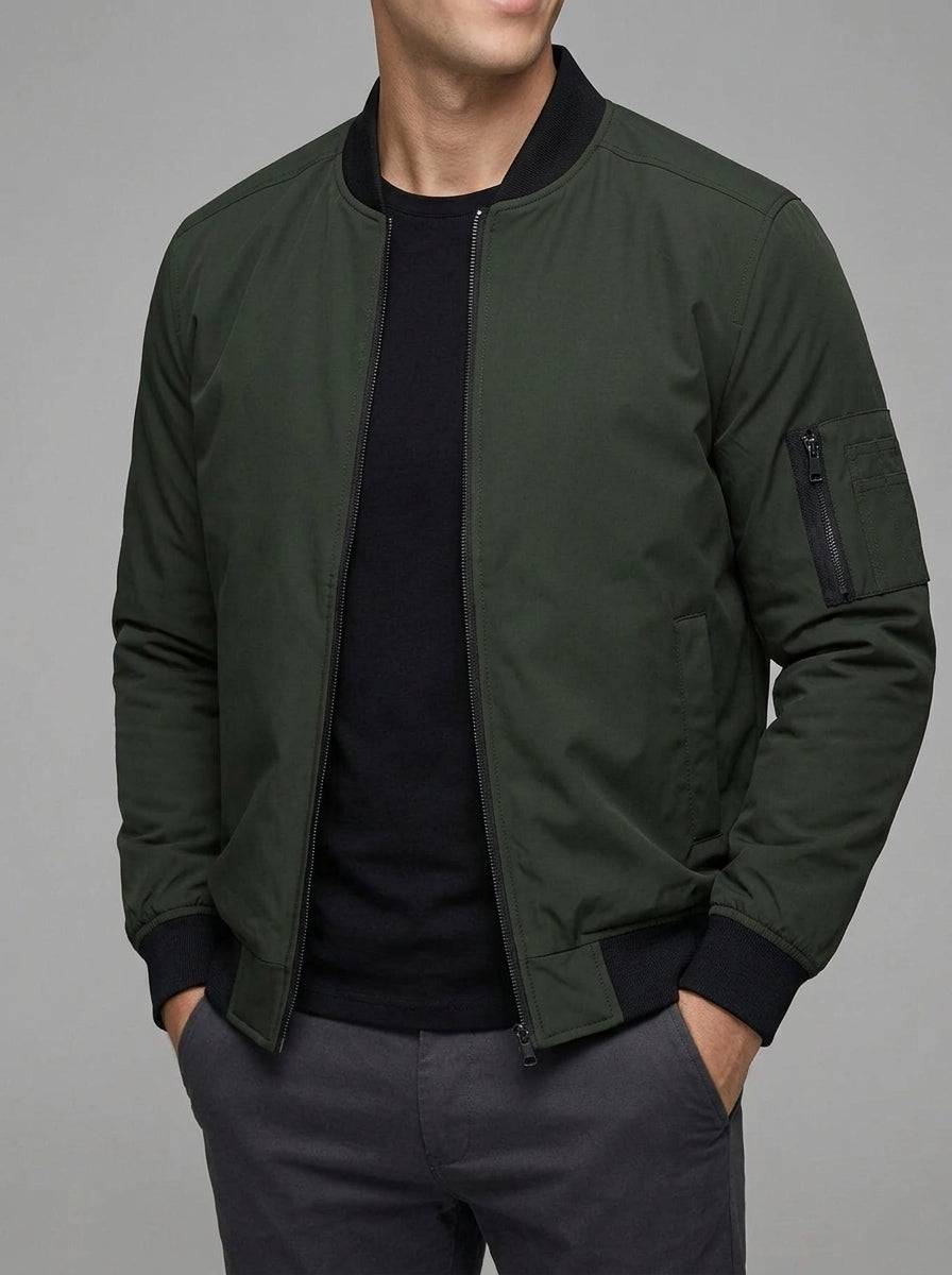 Wool Bomber Jacket Men – Classic Zip