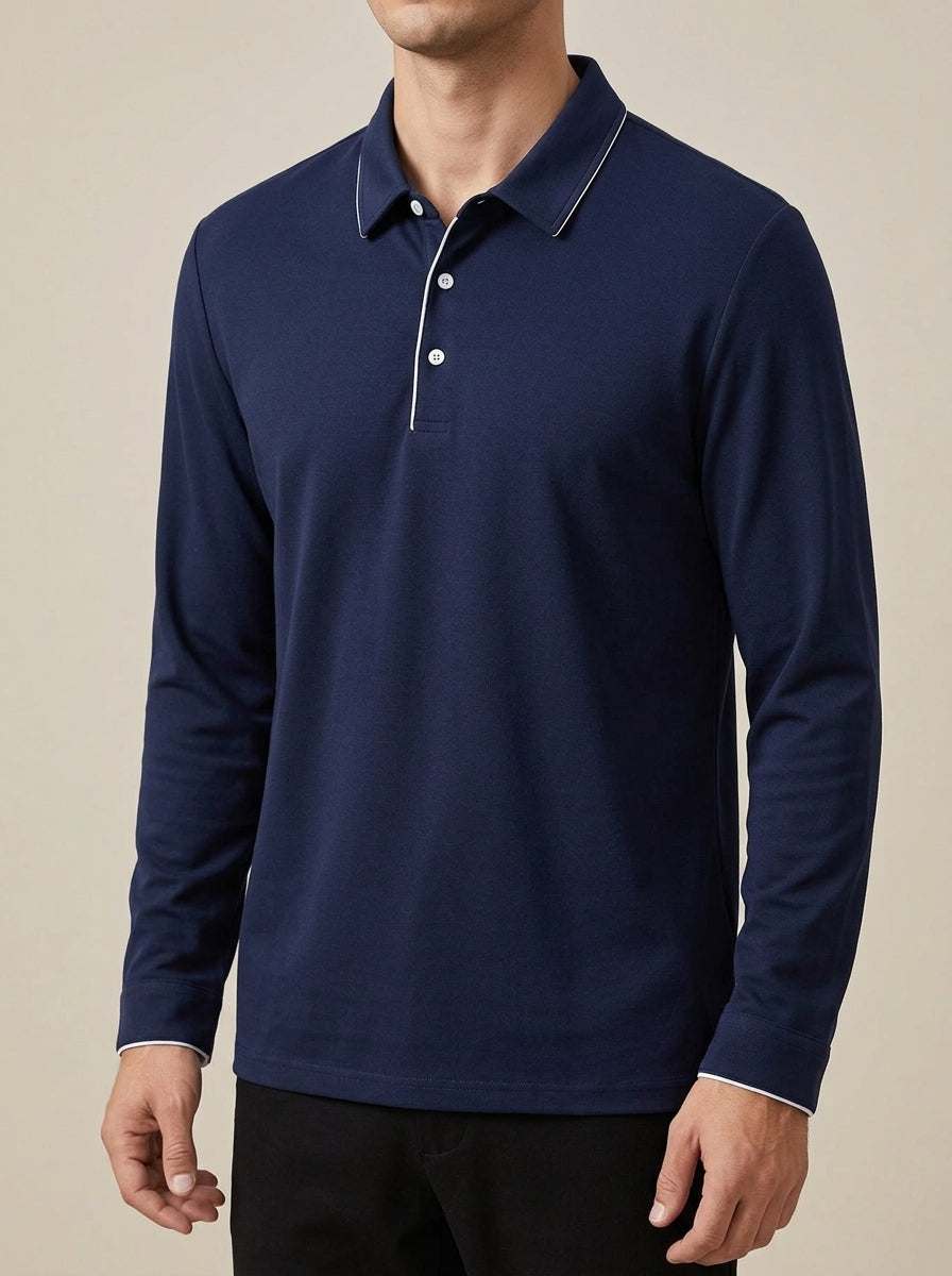 Long Sleeve Polo Shirt Men – Cotton Classic