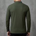Men's Long Sleeve Polo Shirt – Cotton Contrast Collar