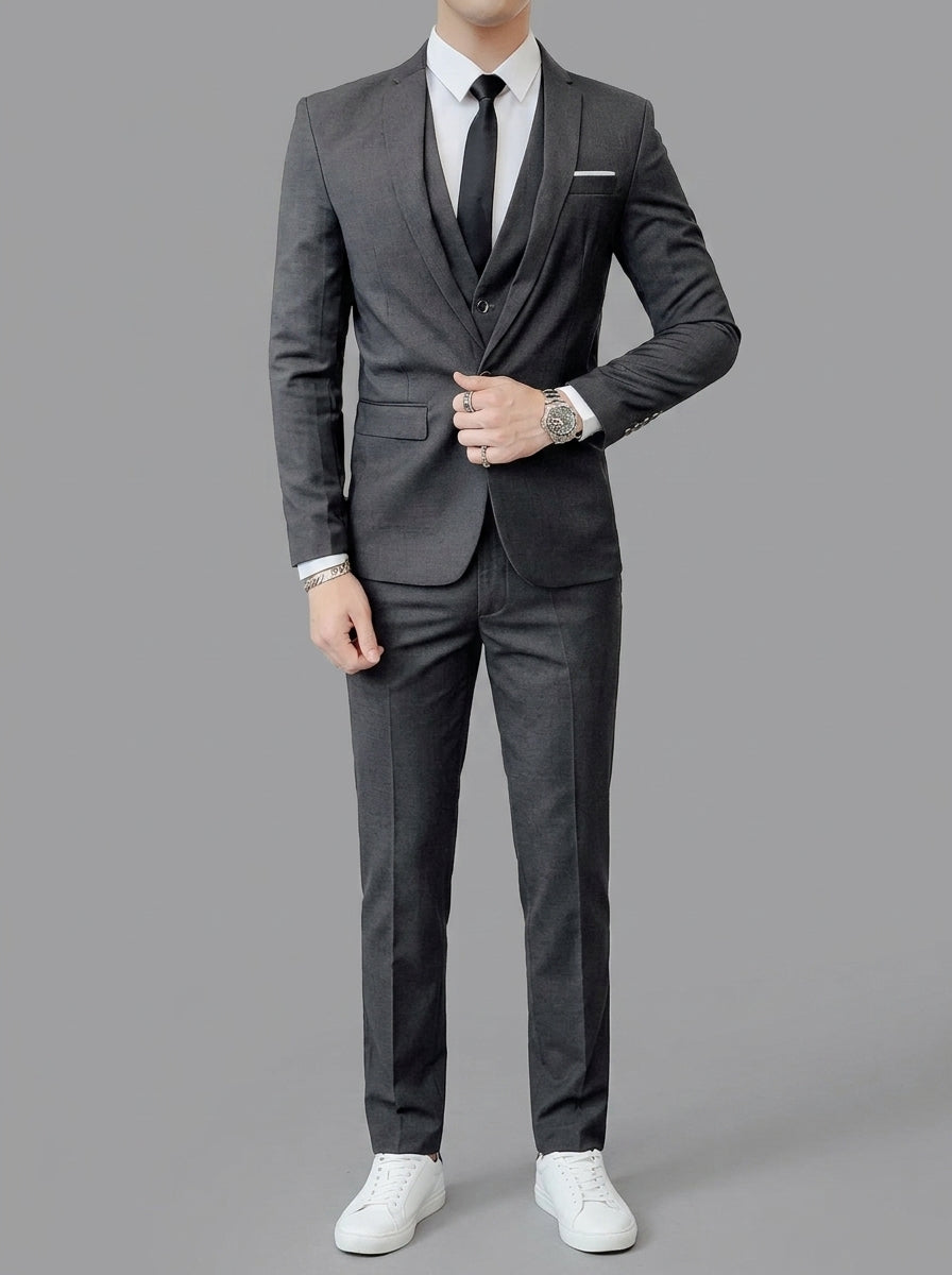 Wool Classic 2-Piece Suit Men Slim Fit