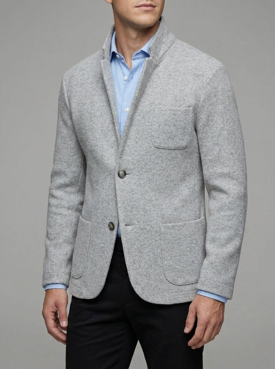 Wool Jacket Men's Tailored Fit Smart Casual