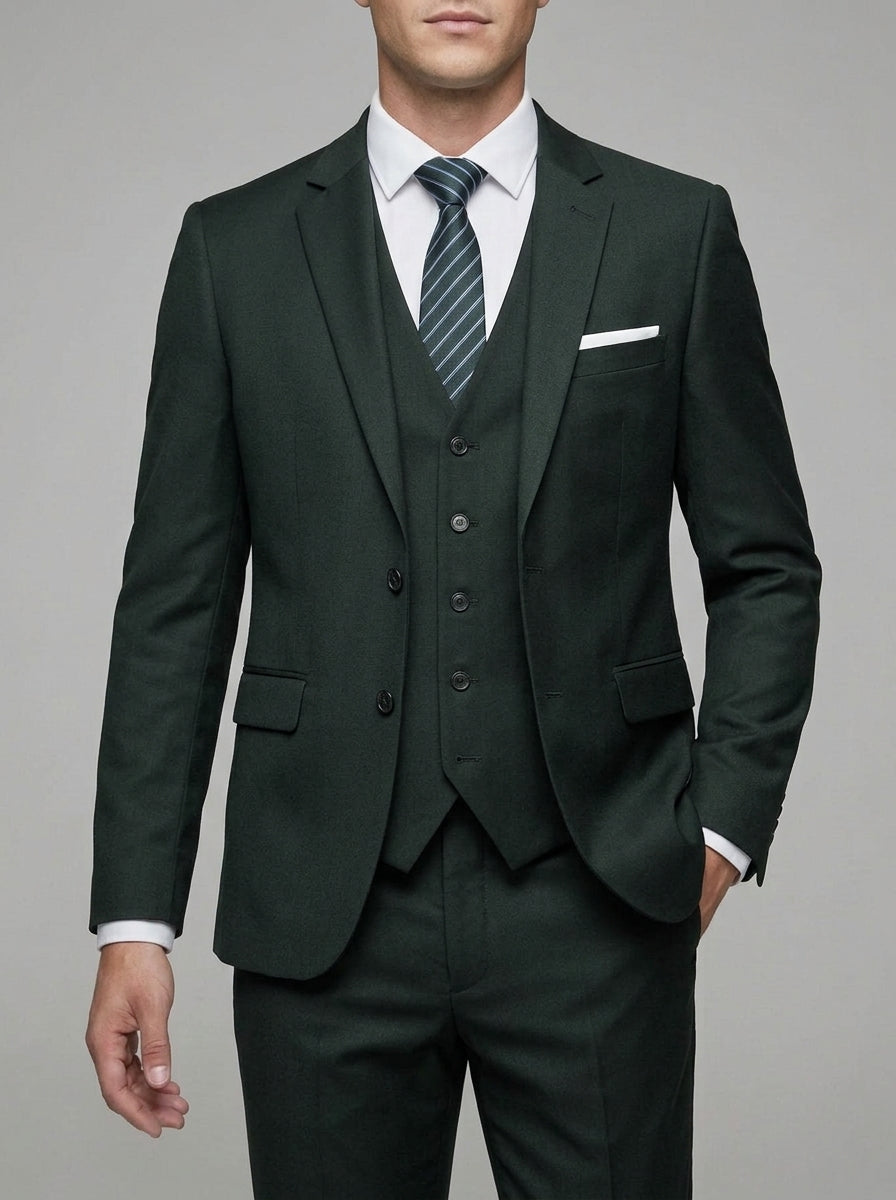 Wool Slim-Fit 3-Piece Suit Men