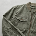Casual Linen Bomber Jacket Men's – Lightweight