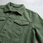 Men's Denim Jacket – Button Front (Green)