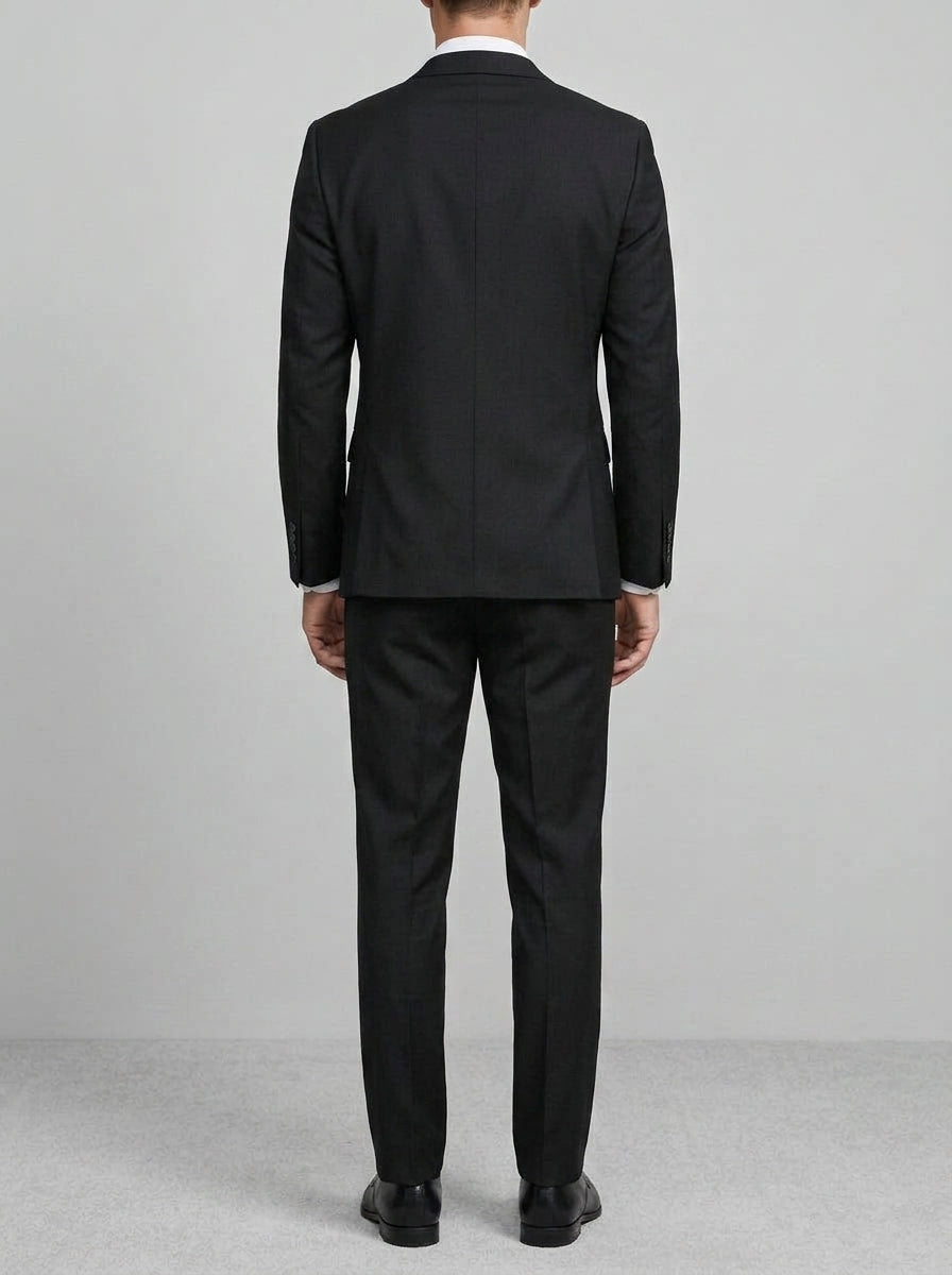Wool Classic 2-Piece Suit Men Notch Lapel