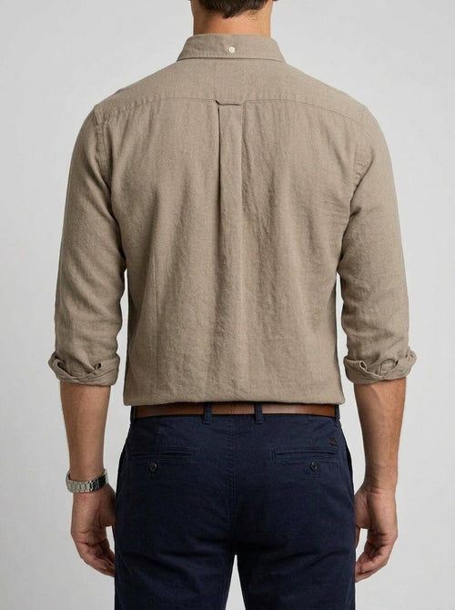 Cotton Button-Down Shirt Men Casual
