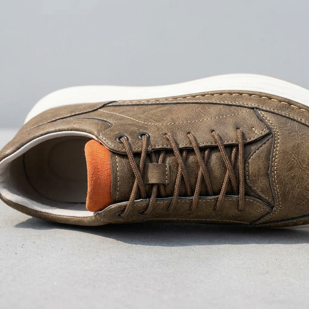 Men's Smart Casual Leather Sneakers Mid-cut