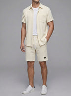 Linen Shirt & Shorts Set Women Summer Light