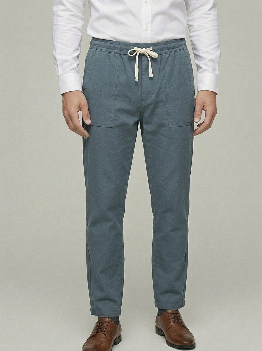 Cotton Straight Leg Trousers Men