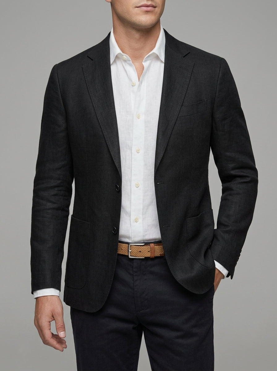Slim-Fit Linen Summer Blazer Men