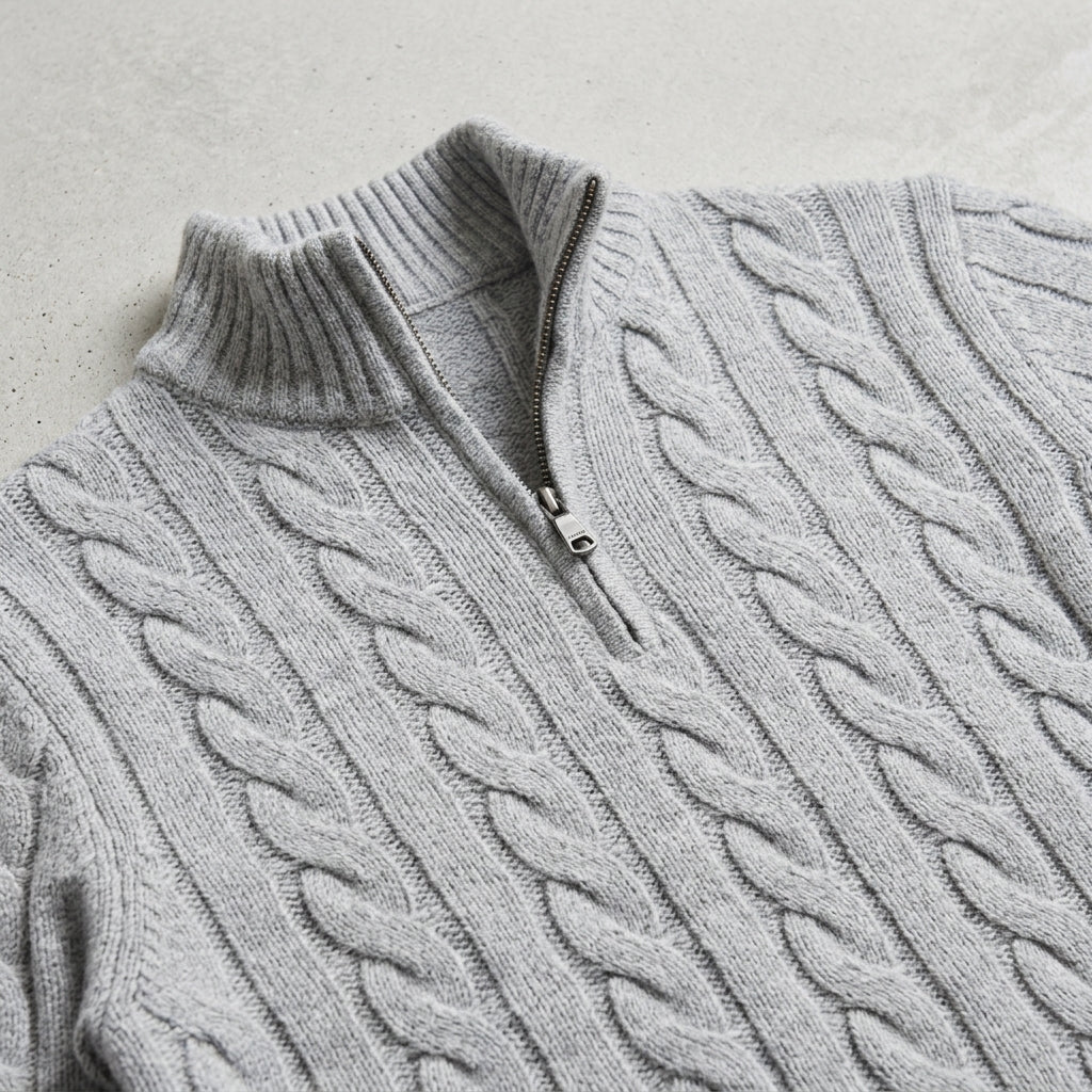 Belessia Castello Wool Half Zip Sweater Men
