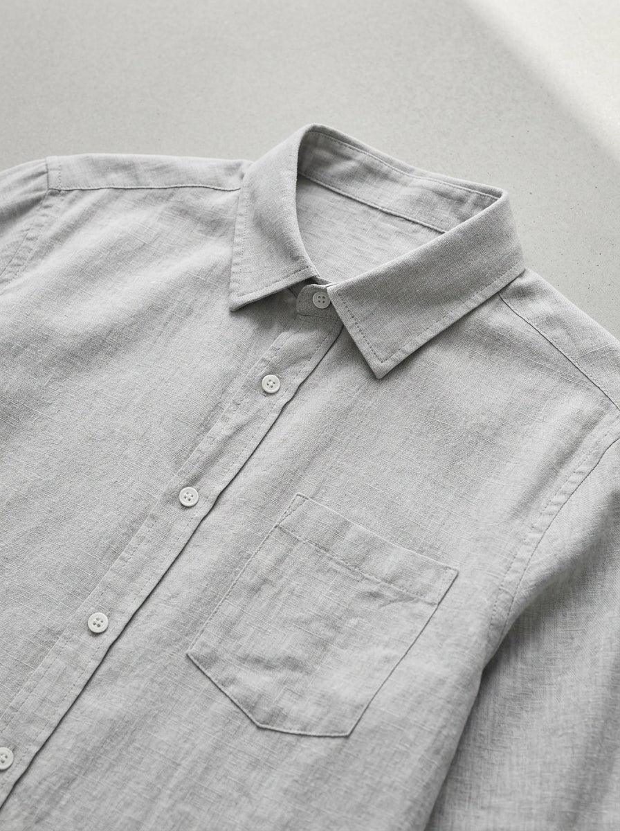 Linen Casual Shirt Men – Traditional Collar