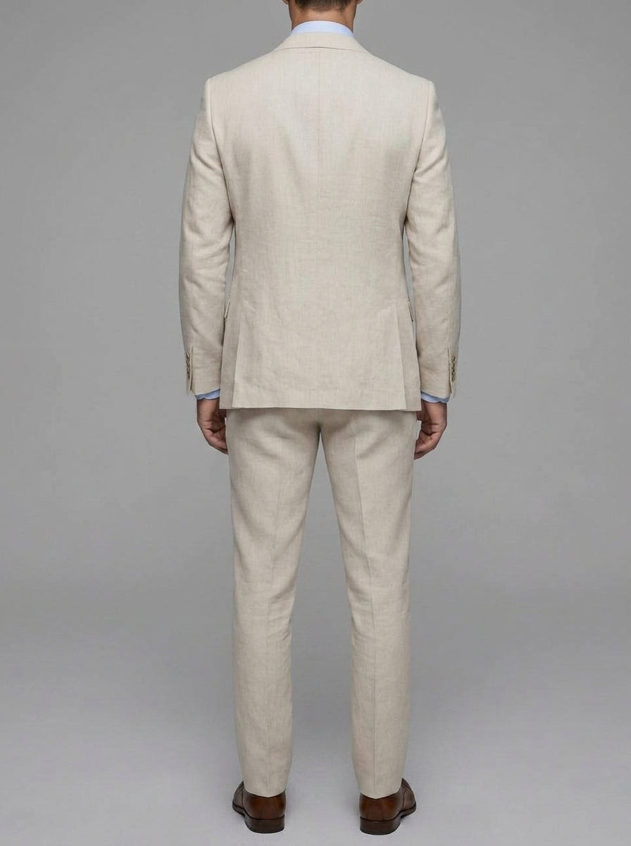 Linen Elegant 3-Piece Wedding Suit Men