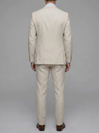 Linen Elegant 3-Piece Wedding Suit Men