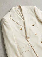 Wool Double-Breasted Suit Set Men