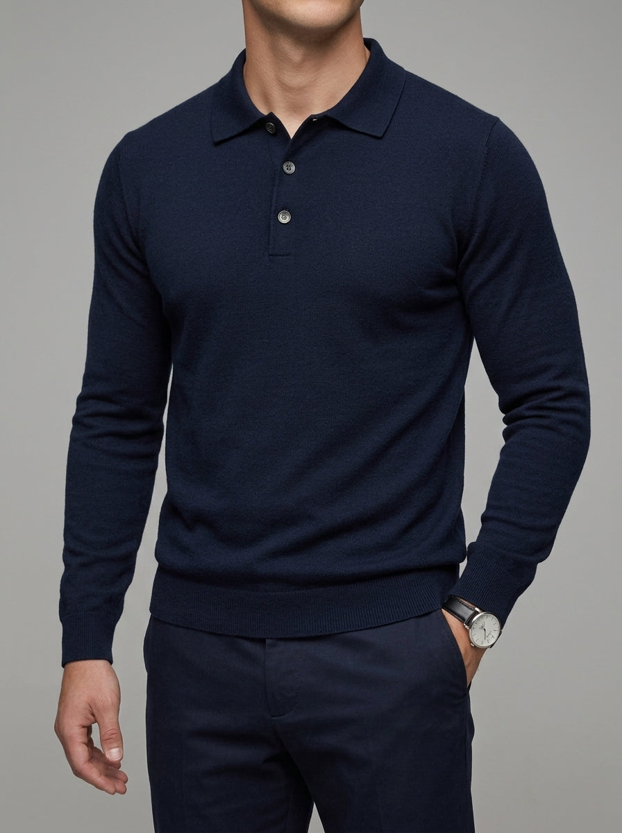 Belessia Merino Wool Polo Shirt  - Soft Knit Men