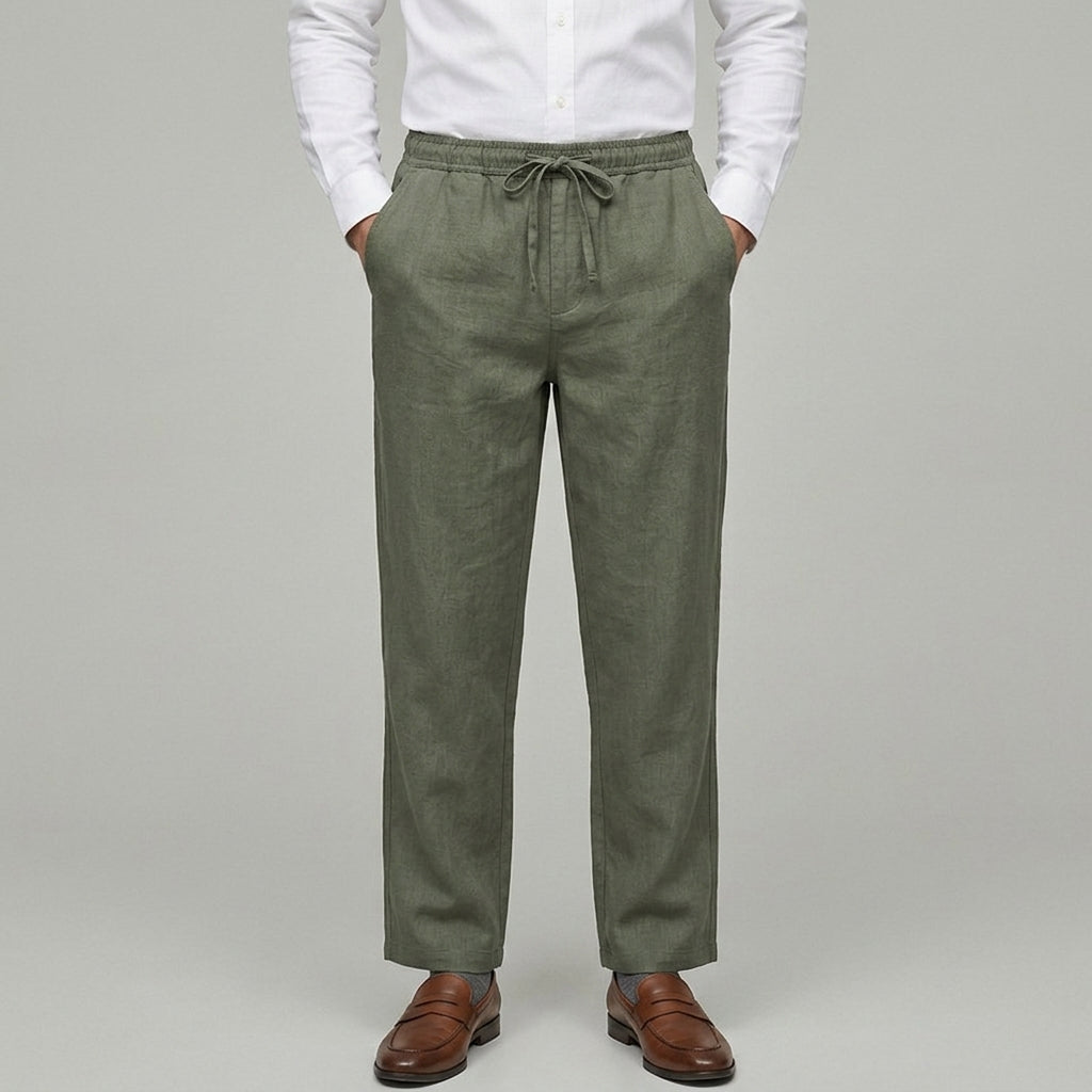 Linen Wide Leg Trousers Men
