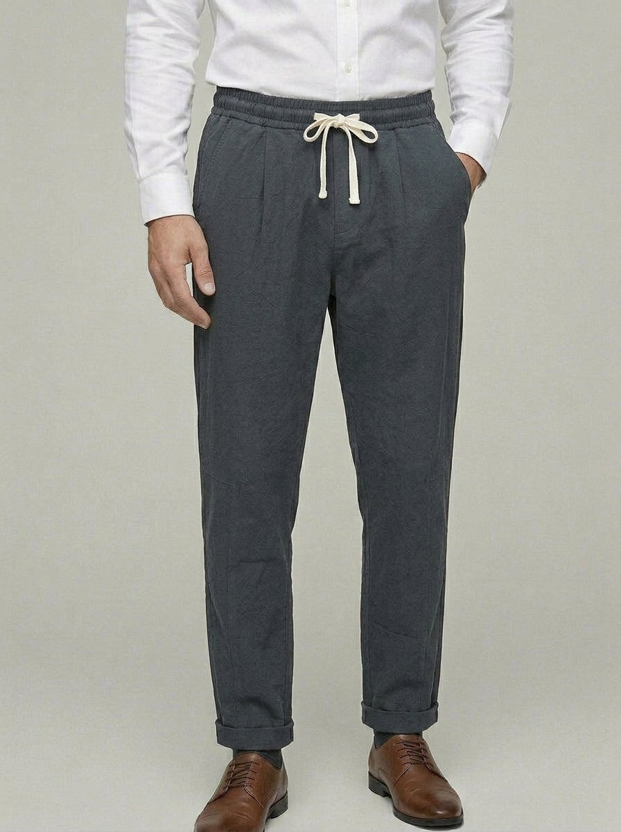 Cotton Straight Leg Trousers Men