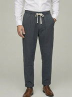 Cotton Straight Leg Trousers Men