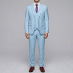 Elegant 3-Piece Wedding Suit Men Wool Slim-Fit