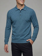 Merino Wool Polo Sweater Men