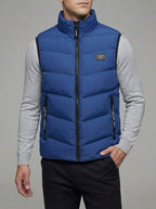 Insulated Quilted Gilet Vest Men Wool Zipper