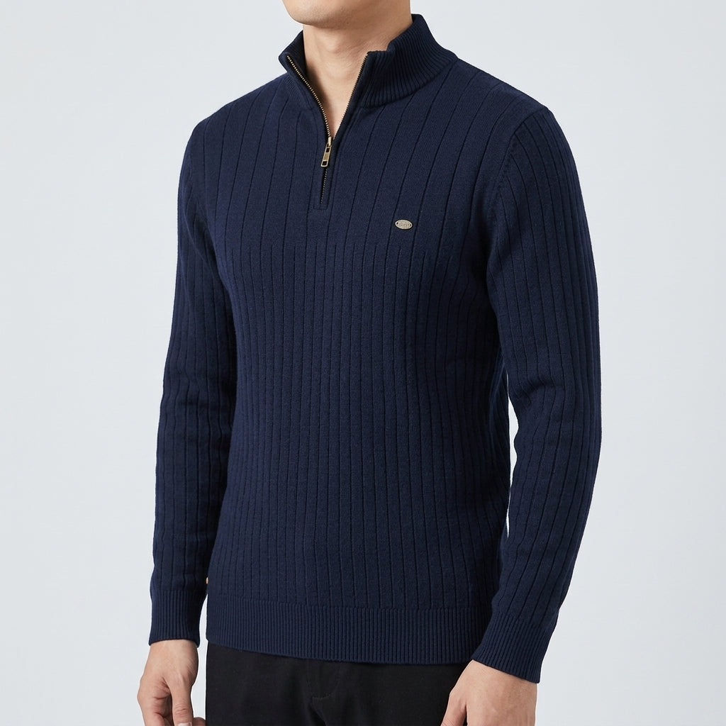 Wool Zip Neck Sweater Men