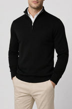 Classic Knit Jumper Men Wool Turtleneck Half Zip