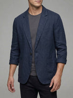 Linen Summer Blazer Men Lightweight Jacket