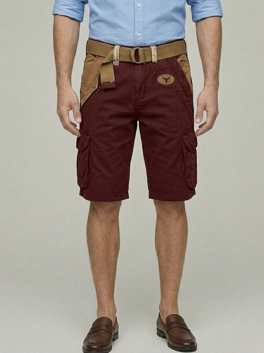 Cotton Chino Shorts Men Cargo Functional Pockets